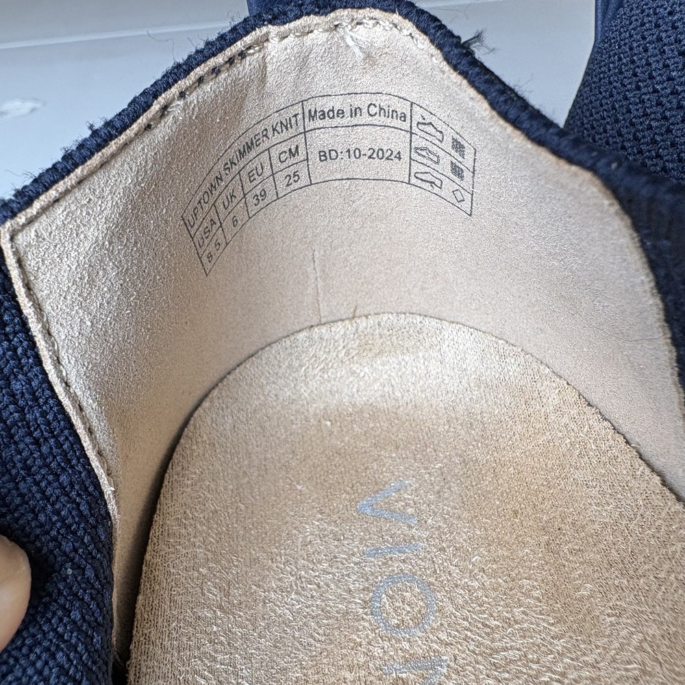 Vionic Uptown Flats Womens 8.5 Navy Knit Skimmer Comfort Orthotic Shoes Slip On - Picture 4 of 9